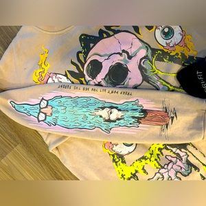 Zara Unisex Crimson Cartoon Crewneck sweatshirt Lightly Worn  Stylish Size XL